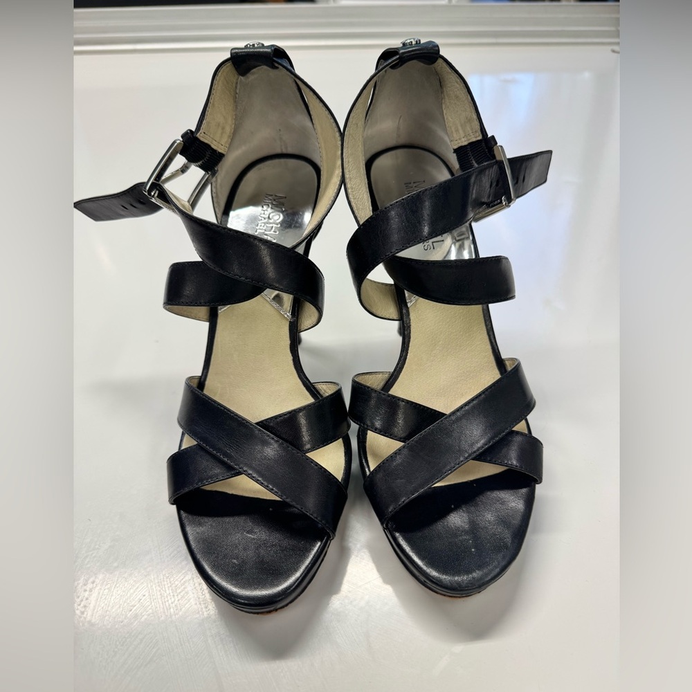 Michael Kors Black Strappy Platform Heels